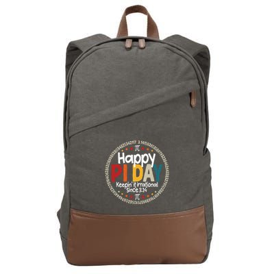 Pi Teacher Vintage 3.14 Pi Digits Cotton Canvas Backpack