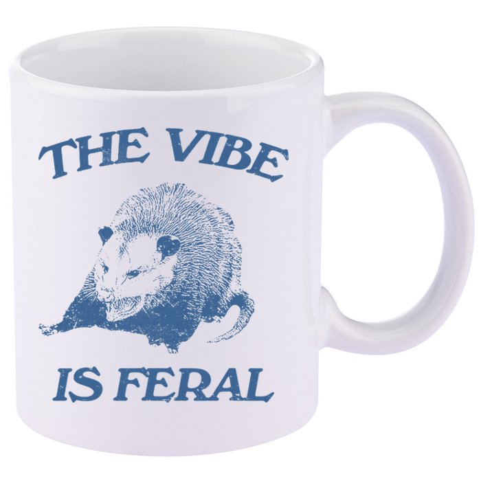 Possum The Vibe Is Feral 11oz C Handle Ceramic Mug
