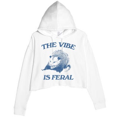 Possum The Vibe Is Feral Crop Fleece Hoodie
