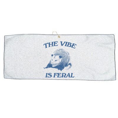 Possum The Vibe Is Feral Large Microfiber Waffle Golf Towel
