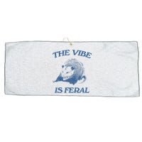 Possum The Vibe Is Feral Large Microfiber Waffle Golf Towel