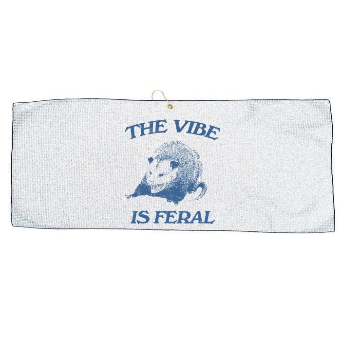 Possum The Vibe Is Feral Large Microfiber Waffle Golf Towel
