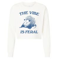 Possum The Vibe Is Feral Cropped Pullover Crew