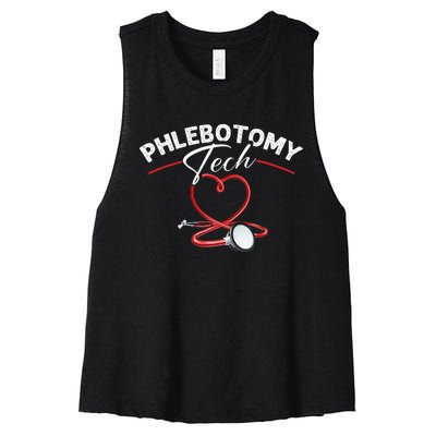 Phlebotomy Tech Veins Phlebotomy Technician Phlebotomist Women's Racerback Cropped Tank