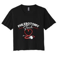 Phlebotomy Tech Veins Phlebotomy Technician Phlebotomist Women's Crop Top Tee