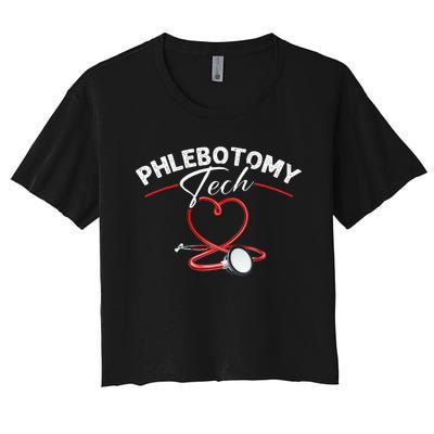 Phlebotomy Tech Veins Phlebotomy Technician Phlebotomist Women's Crop Top Tee