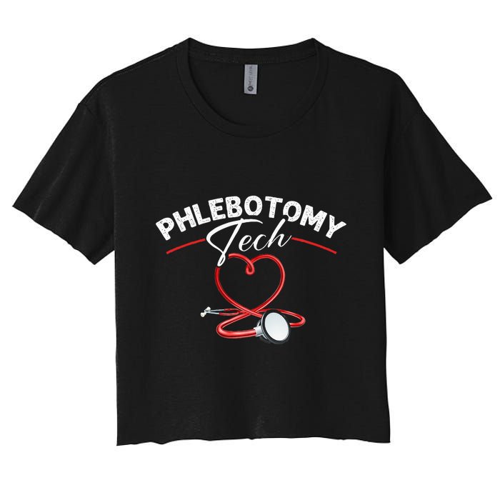 Phlebotomy Tech Veins Phlebotomy Technician Phlebotomist Women's Crop Top Tee