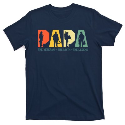 Papa The Veteran The Myth The Legend Veterans Day T-Shirt