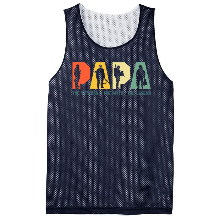 Papa The Veteran The Myth The Legend Veterans Day Mesh Reversible Basketball Jersey Tank