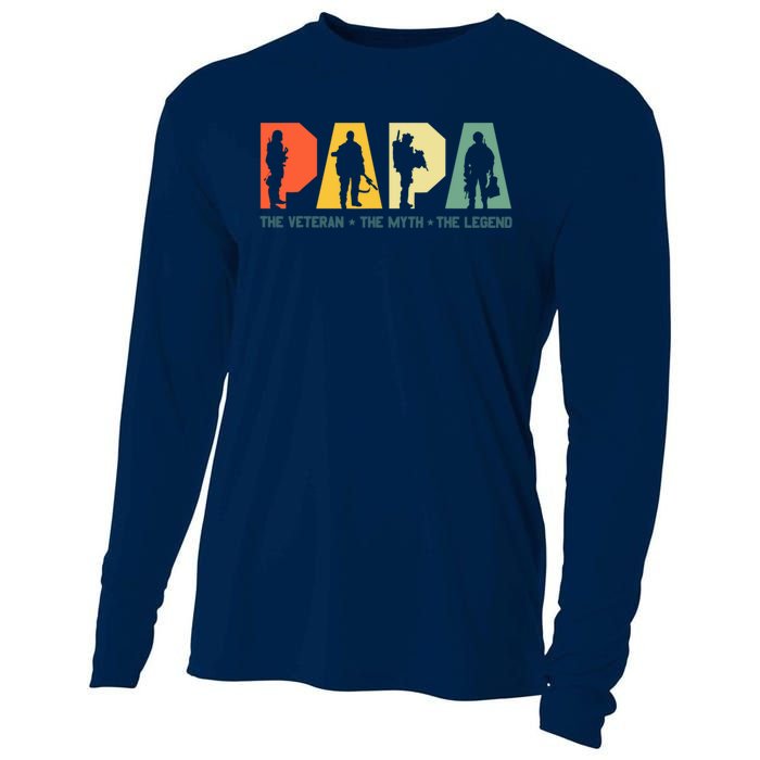 Papa The Veteran The Myth The Legend Veterans Day Cooling Performance Long Sleeve Crew