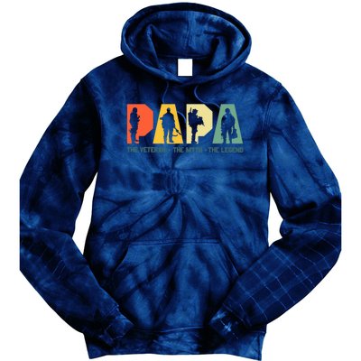 Papa The Veteran The Myth The Legend Veterans Day Tie Dye Hoodie