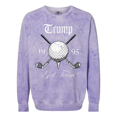 Pro Trump Vintage University Golf Team Funny Gift Colorblast Crewneck Sweatshirt