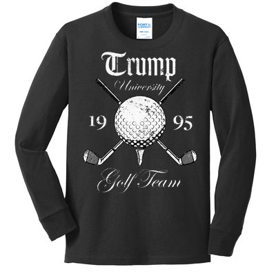 Pro Trump Vintage University Golf Team Funny Gift Kids Long Sleeve Shirt