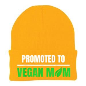 Promoted To Vegan Mom Pregnancy Gift And Mother's Day Gift Knit Cap Winter Beanie