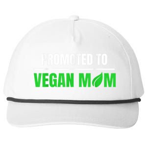 Promoted To Vegan Mom Pregnancy Gift And Mother's Day Gift Snapback Five-Panel Rope Hat