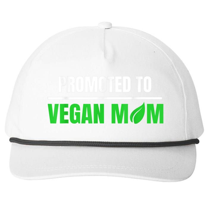 Promoted To Vegan Mom Pregnancy Gift And Mother's Day Gift Snapback Five-Panel Rope Hat