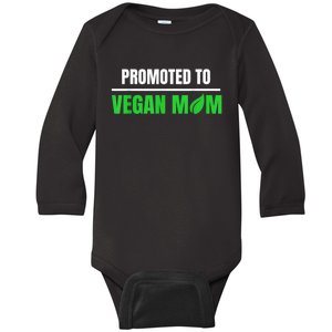 Promoted To Vegan Mom Pregnancy Gift And Mother's Day Gift Baby Long Sleeve Bodysuit