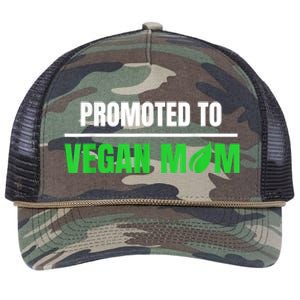 Promoted To Vegan Mom Pregnancy Gift And Mother's Day Gift Retro Rope Trucker Hat Cap