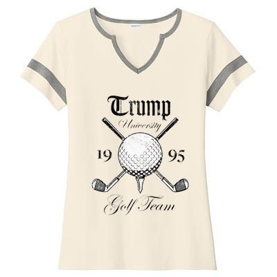 Pro Trump Vintage University Golf Team Funny Gift Ladies Halftime Notch Neck Tee