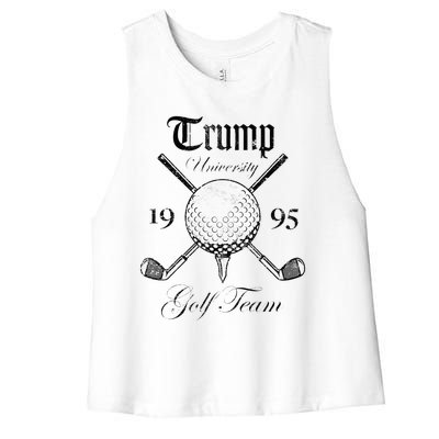 Pro Trump Vintage University Golf Team Funny Gift Women's Racerback Cropped Tank