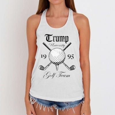 Pro Trump Vintage University Golf Team Funny Gift Women's Knotted Racerback Tank