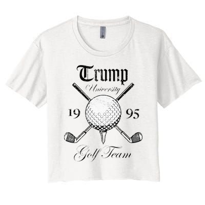 Pro Trump Vintage University Golf Team Funny Gift Women's Crop Top Tee