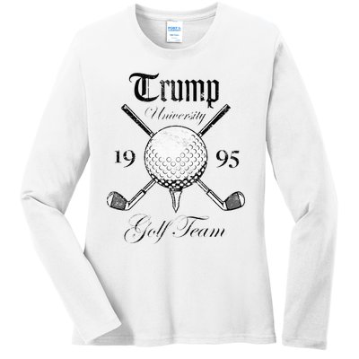 Pro Trump Vintage University Golf Team Funny Gift Ladies Long Sleeve Shirt