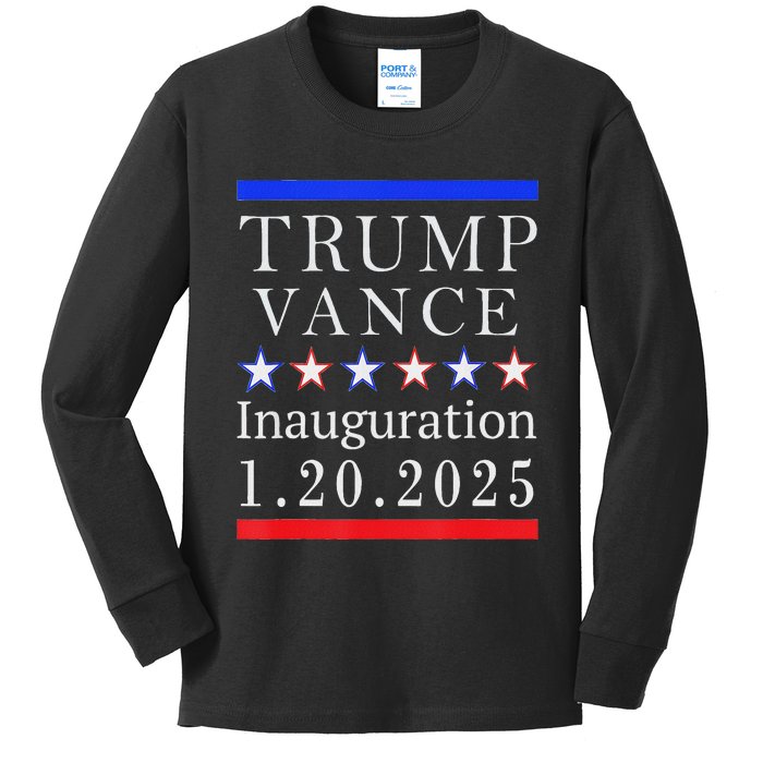 President Trump Vance Inauguration Day 2025 Political Kids Long Sleeve Shirt