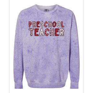 Preschool Teacher Valentines Day Preschool Teaching Gift Colorblast Crewneck Sweatshirt