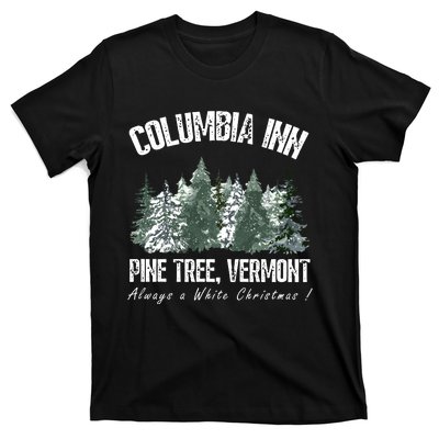 Pine Tree Vermont Always A White Christmas Tree Holiday T-Shirt