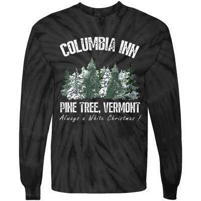 Pine Tree Vermont Always A White Christmas Tree Holiday Tie-Dye Long Sleeve Shirt