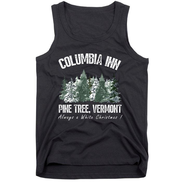 Pine Tree Vermont Always A White Christmas Tree Holiday Tank Top