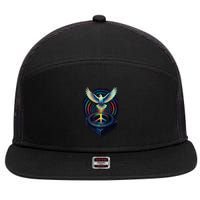 Peaceful Turntable Vibes 7 Panel Mesh Trucker Snapback Hat