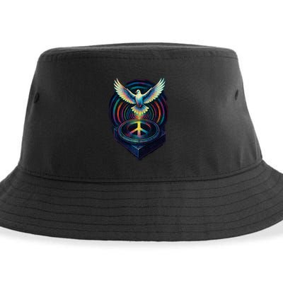 Peaceful Turntable Vibes Sustainable Bucket Hat