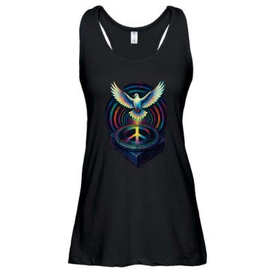 Peaceful Turntable Vibes Ladies Essential Flowy Tank