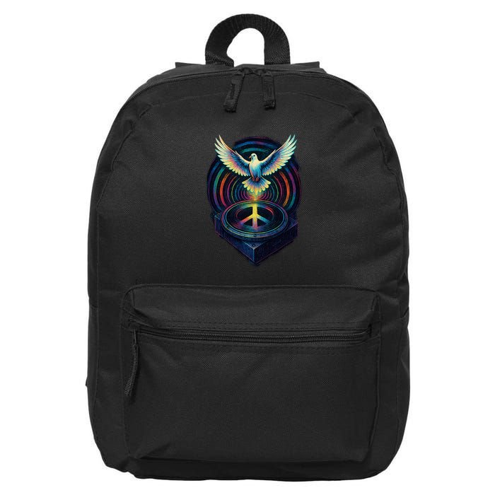 Peaceful Turntable Vibes 16 in Basic Backpack