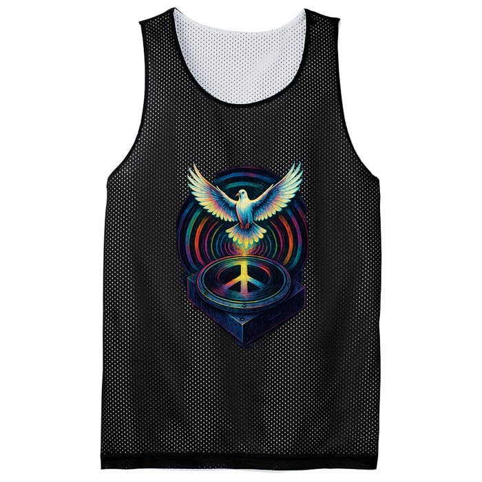 Peaceful Turntable Vibes Mesh Reversible Basketball Jersey Tank