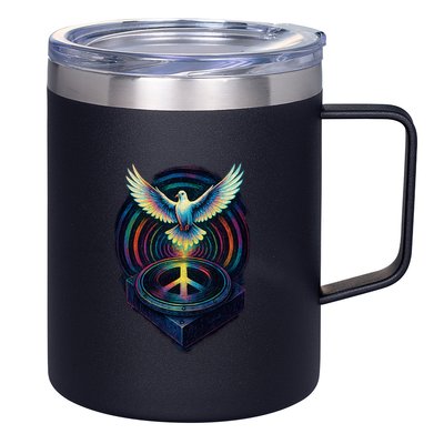 Peaceful Turntable Vibes 12oz Stainless Steel Coffee Mug
