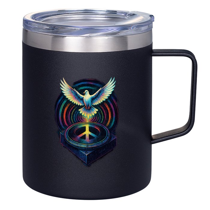 Peaceful Turntable Vibes 12oz Stainless Steel Coffee Mug