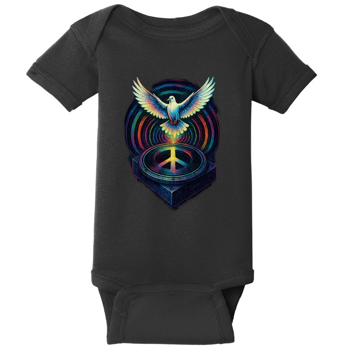 Peaceful Turntable Vibes Baby Bodysuit