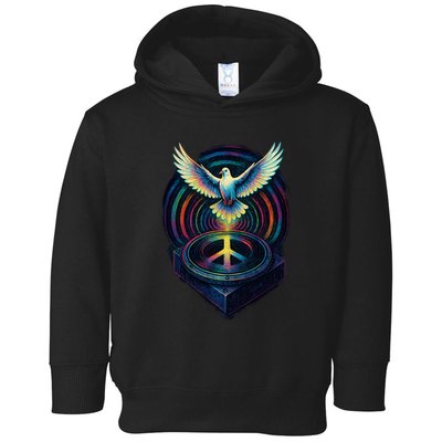 Peaceful Turntable Vibes Toddler Hoodie