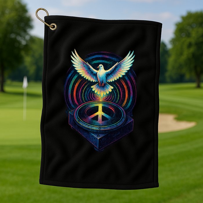 Peaceful Turntable Vibes Golf Towel