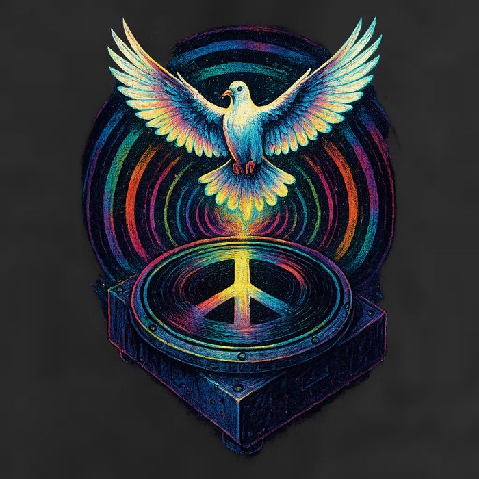 Peaceful Turntable Vibes Golf Towel
