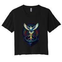 Peaceful Turntable Vibes Women's Crop Top Tee
