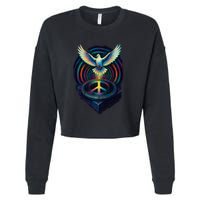 Peaceful Turntable Vibes Cropped Pullover Crew
