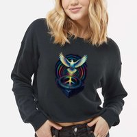 Peaceful Turntable Vibes Cropped Pullover Crew