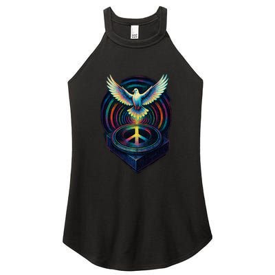 Peaceful Turntable Vibes Women's Perfect Tri Rocker Tank
