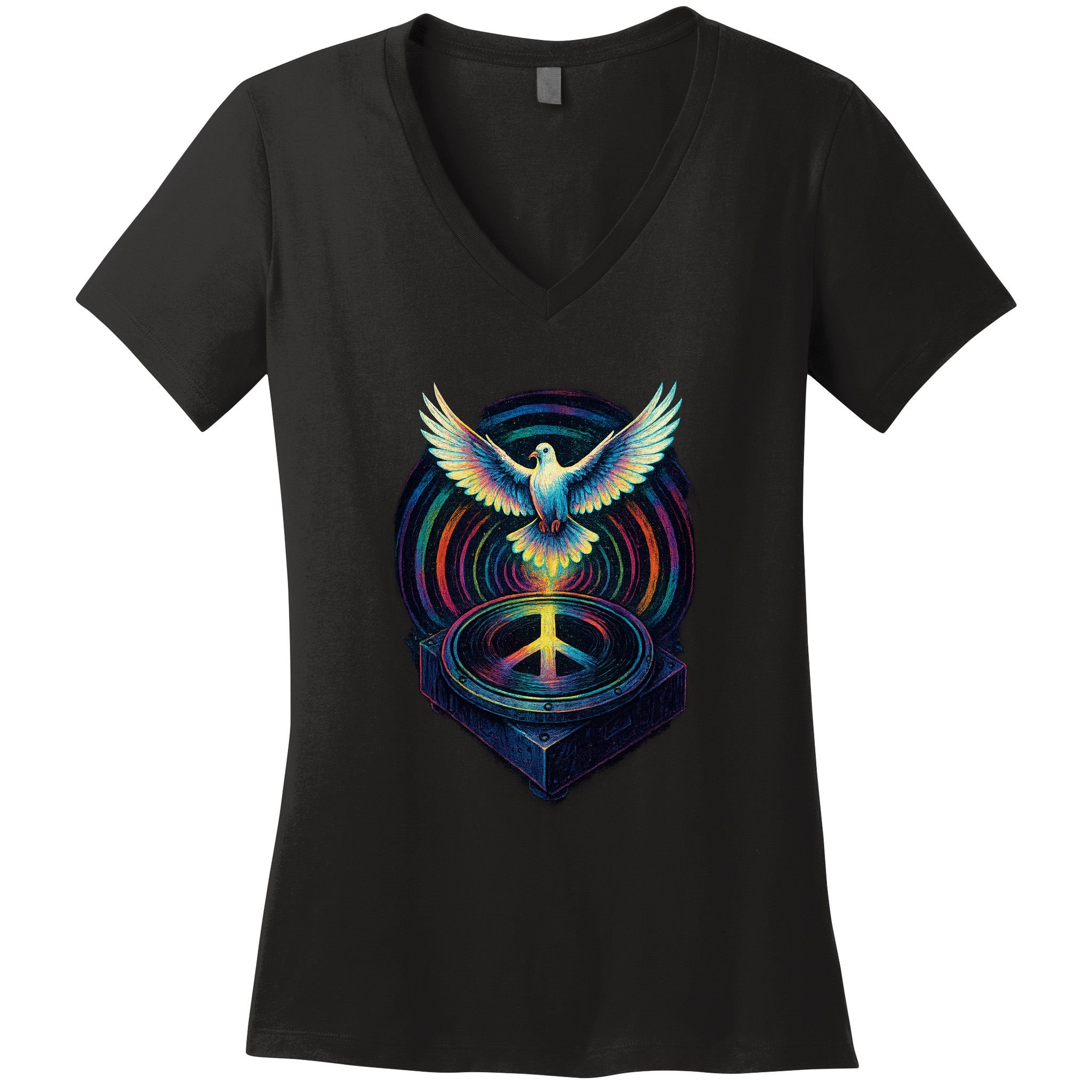 Peaceful Turntable Vibes Women's V-Neck T-Shirt