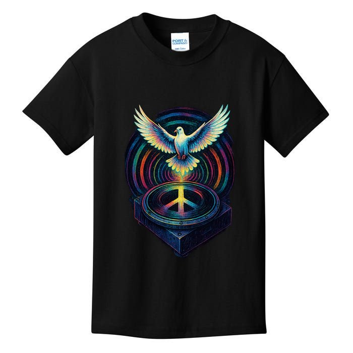 Peaceful Turntable Vibes Kids T-Shirt