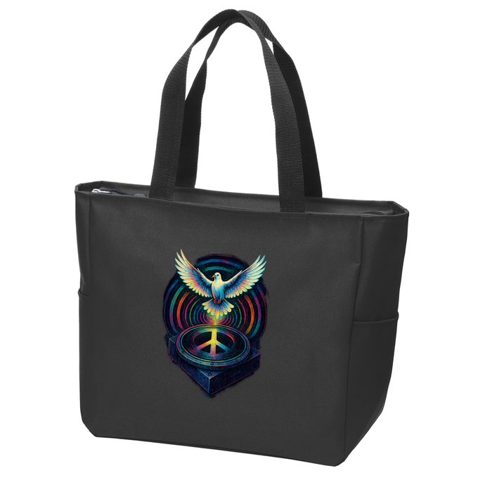 Peaceful Turntable Vibes Zip Tote Bag